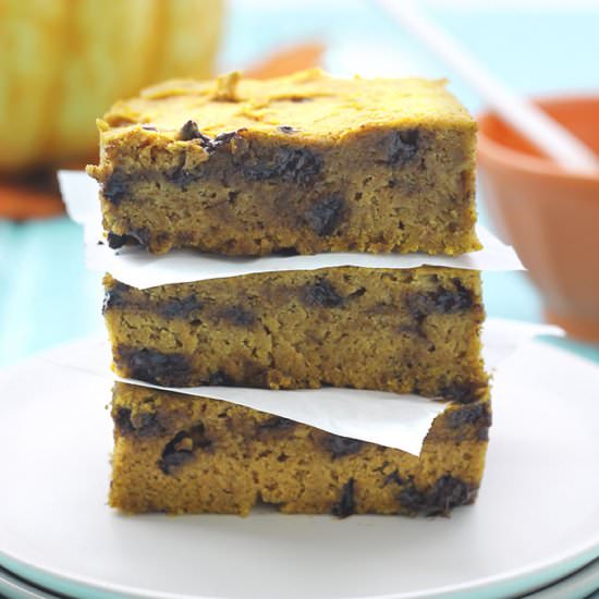Pumpkin Spice Chocolate Blondies