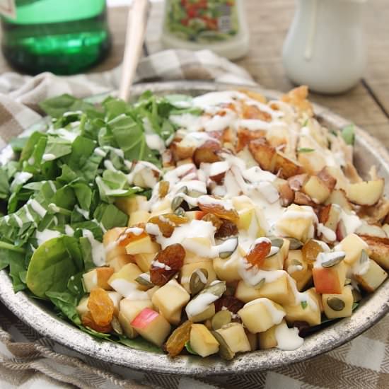 Crispy Potato, Apple & Chicken Salad