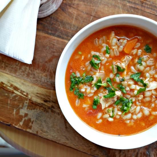 Pearl Barley Chicken Soup