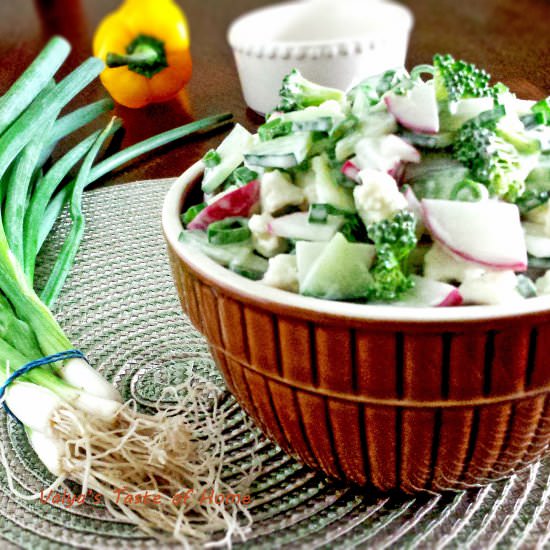 Cauliflower, Radish, and Broccoli Salad