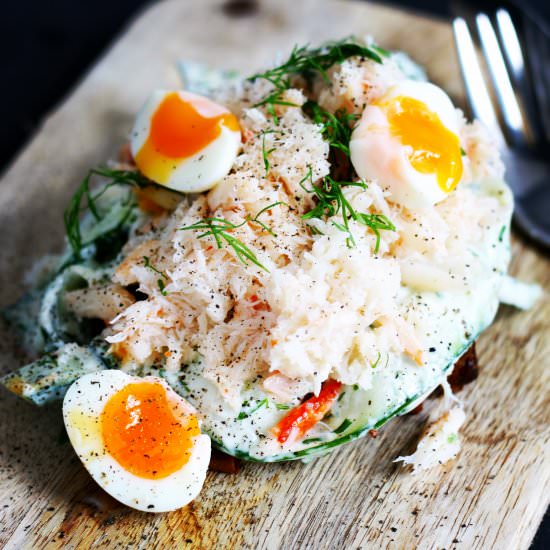 Crab and Cucumber on Rye