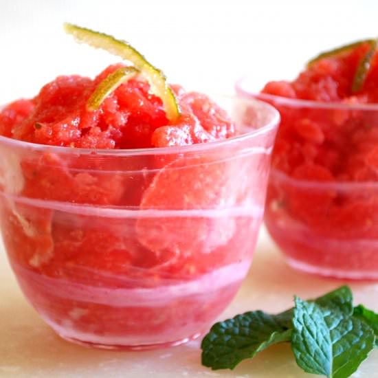 Watermelon Raspberry Granita