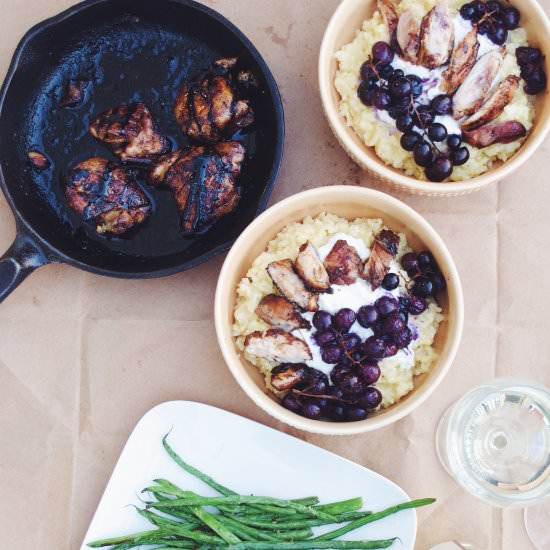Creamy Risotto and Roasted Grapes