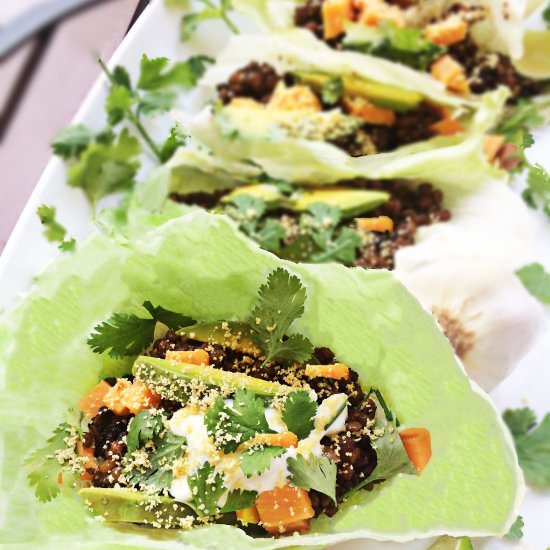 Lentil Taco Lettuce Wraps