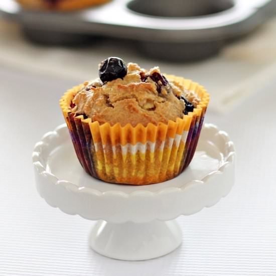 Flourless Blueberry Apple Muffins