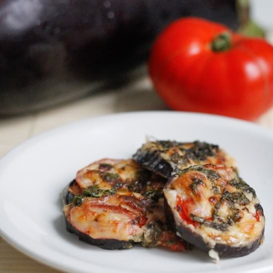 Creamy Eggplant Tomato Stacks