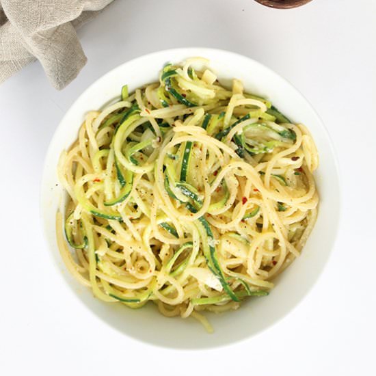 Garlic Parmesan Zucchini Noodles