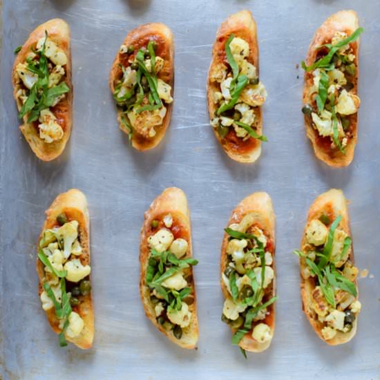 Roasted Cauliflower Bruschetta