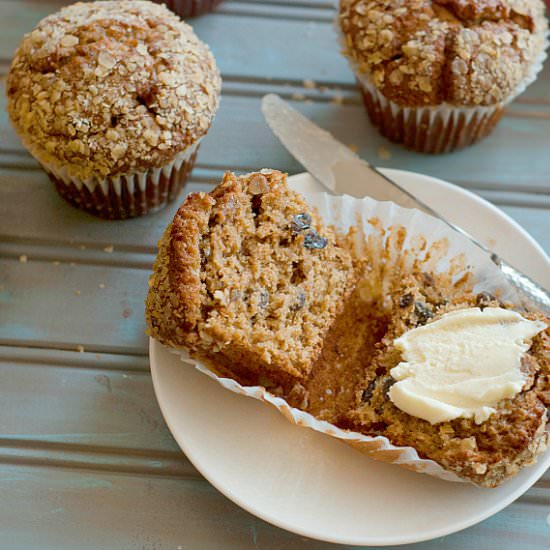 Vegan Apple-Raisin Bran Muffin