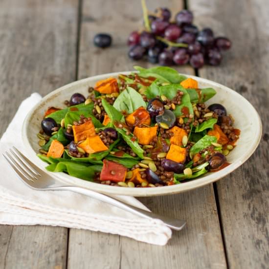 Spicy Lentil and Sweet Potato Salad