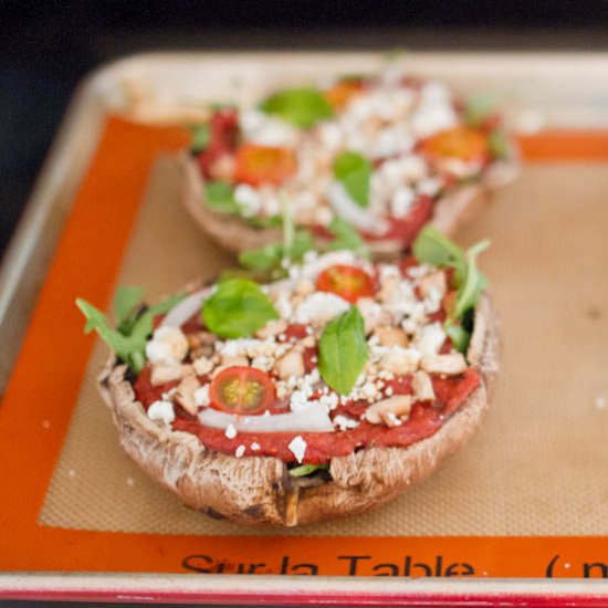 Goat Cheese Portobello Pizzas