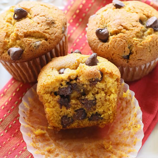Pumpkin Chocolate Chip Muffins