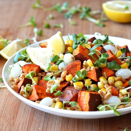 Roasted Sweet Potato & Farro Salad