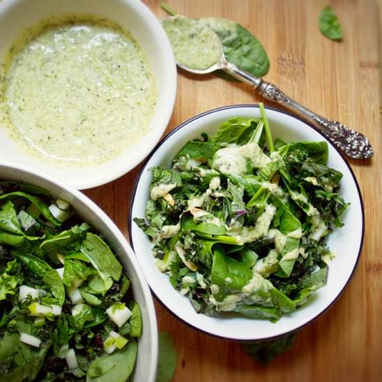 Kale Spinach Apple Salad