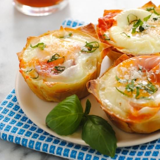 Italian Egg Wonton Cups