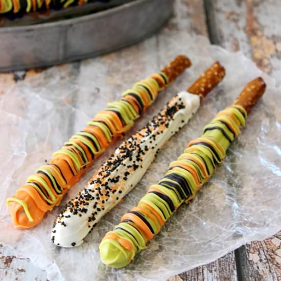 Candy Dipped Pretzel Rods