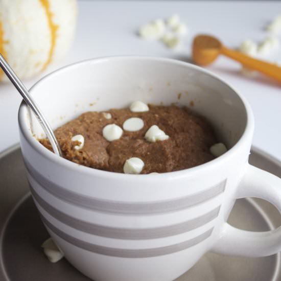 White Chocolate Pumpkin Mug Cake