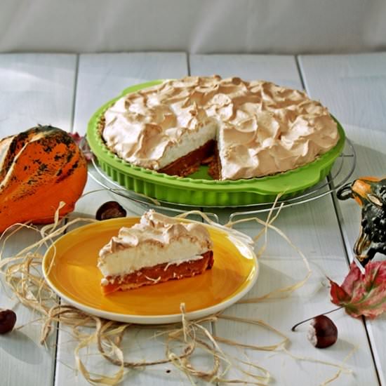 pumpkin pie with meringue
