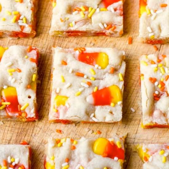Candy Corn Sugar Cookie Bars