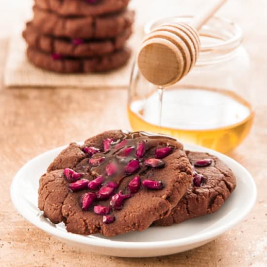 Chocolate cookies with pomegranate