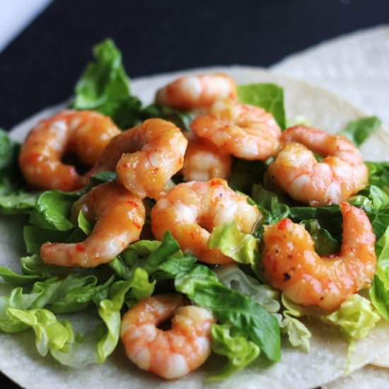 Sweet & Spicy Prawn Tacos