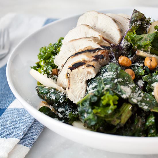 Kale Chicken Caesar Salad