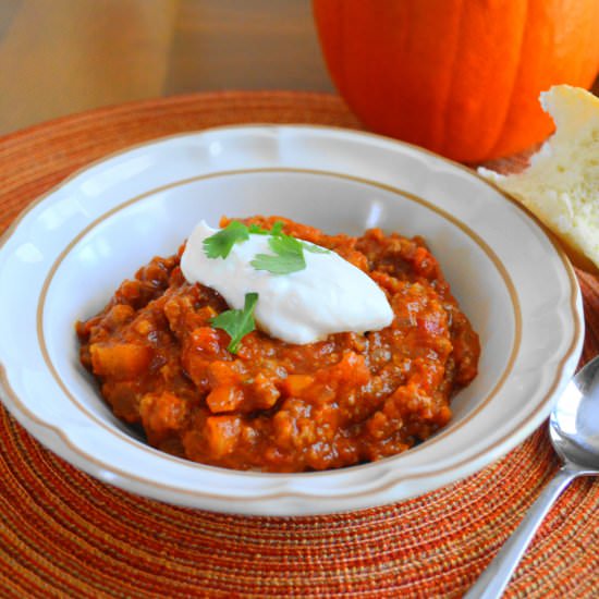 Meaty Pumpkin Chili