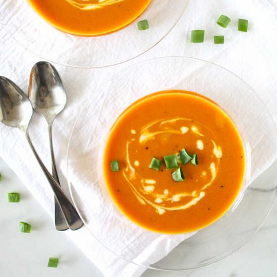 Orange Tomato Turmeric Coconut Soup