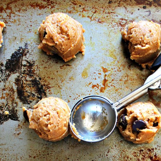 Flourless PB Chocolate Chip Cookies
