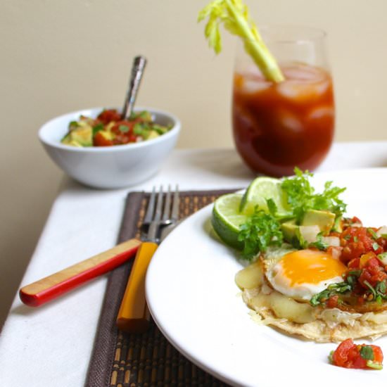 Breakfast Tostadas, Avocado Salsa