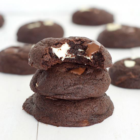 Triple Chocolate Chunk Cookies