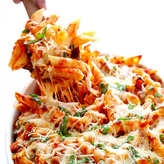 Chicken Parmesan Baked Ziti