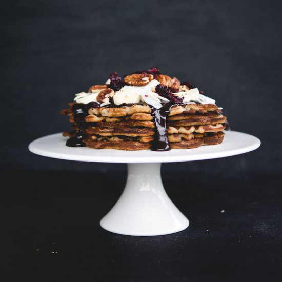 Buckwheat Waffles & Raw Fudge Sauce
