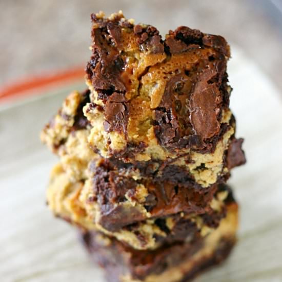 Caramel Pumpkin Cheesecake Brownies