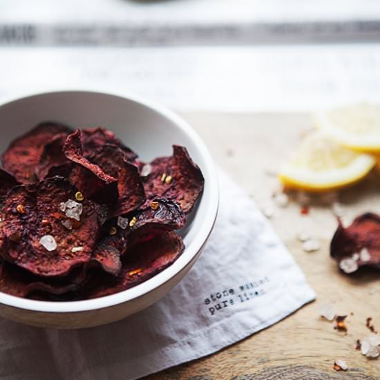 oven baked beetroot chips