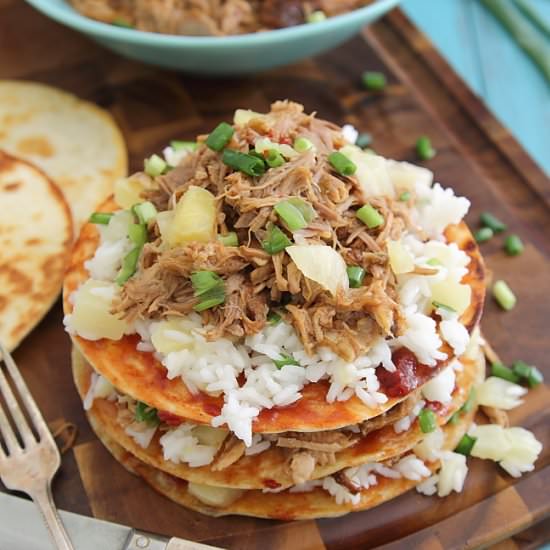 Hawaiian Pork Enchilada Stacks