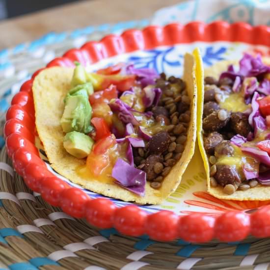 Rainbow Tacos w/ Tangy Mango Sauce
