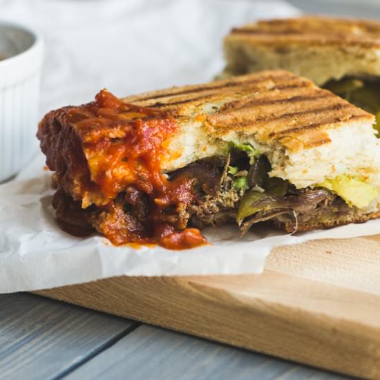 Steak and Cheddar Panini
