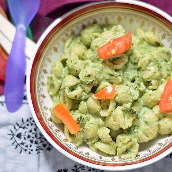 Cheese spinach pasta