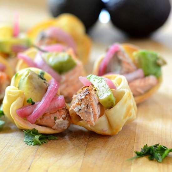 Salmon Won Ton Cups