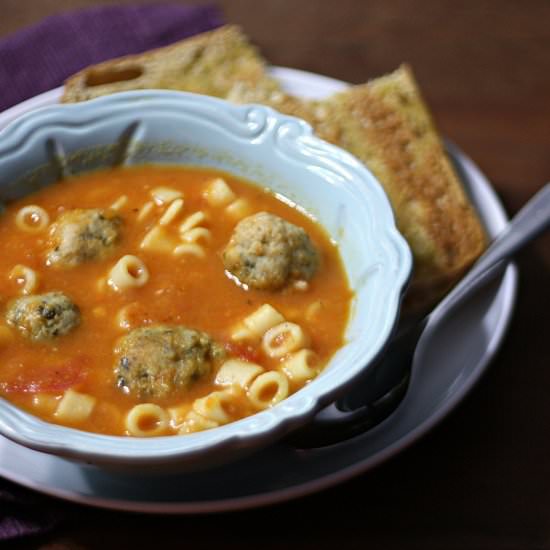 Tomato Soup with Meatballs