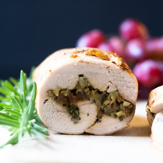 Pork Roulade with Grapes and Herbs