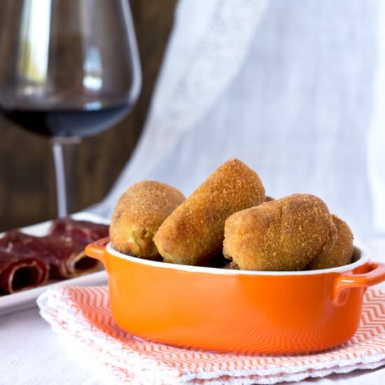 CURED MEAT AND LEEK CROQUETTES