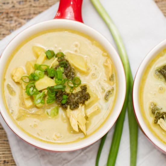 Curry Sweet Potato Chicken Soup