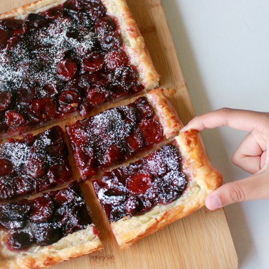 Easy Cherry Puff Pastry Tart