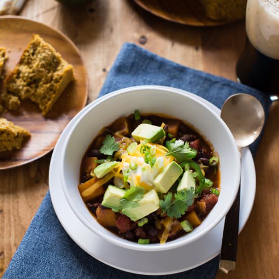 Butternut Squash Chili with Porter