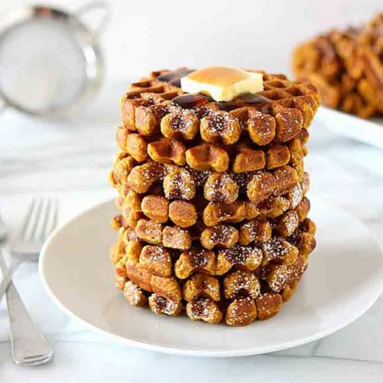 Whole Wheat Pumpkin Spice Waffles