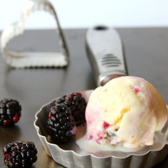 Blackberry Swirled Vanilla Ice Cream