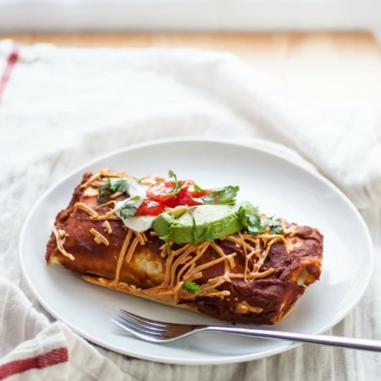 BLACK BEAN, CORN & RICE ENCHILADAS