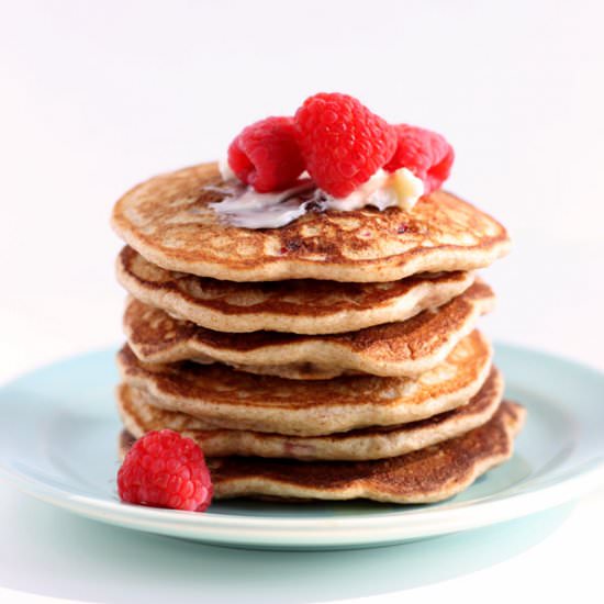 Mini Raspberry Chip Pancakes